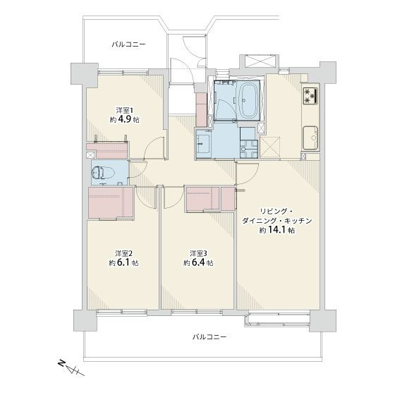 【間取り】 | 下大利パーク・ホームズ☆仲介手数料無料☆
