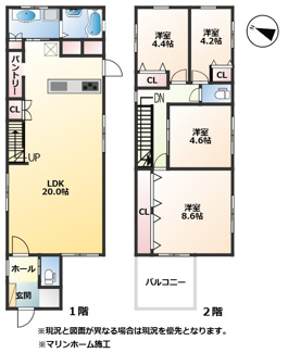 【間取り】 | 川西市松が丘町新築戸建 | デットスペースを上手く利用した無駄のない間取りになっています(*^-^*)