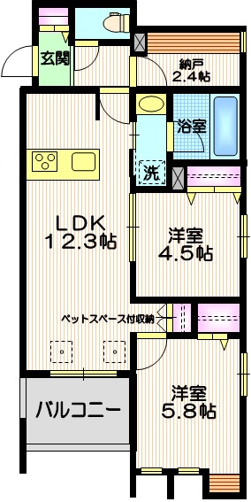 Ｅａｓｔ　ｓｅｄｏｎａの間取り
