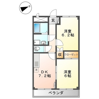 【間取り】 | ミレニアム・ハイム1号館 | 2DK