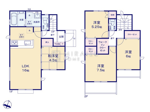 【間取り】 | 陽の光をたっぷりと浴びながら気持ち良く生活が出来ます。夢のマイホーム、夢ではなく実現出来ます！見学・ご相談等、お気軽にご連絡下さい。