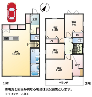 【間取り】 | 川西市長尾町新築戸建 | 無駄のないスッキリとした間取りです
