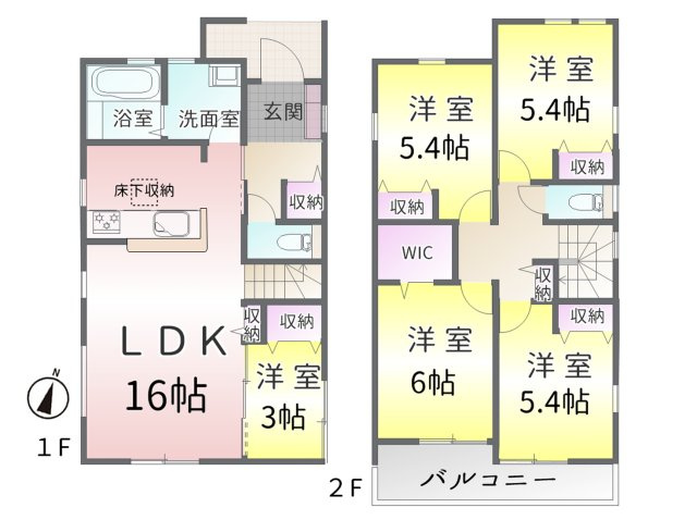 春日井市熊野桜佐区画整理(全2棟)の間取り