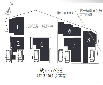 仲介手数料無料　横浜市中区本牧間門の区画図