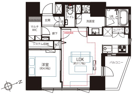 ディアクオーレ白金高輪の間取り