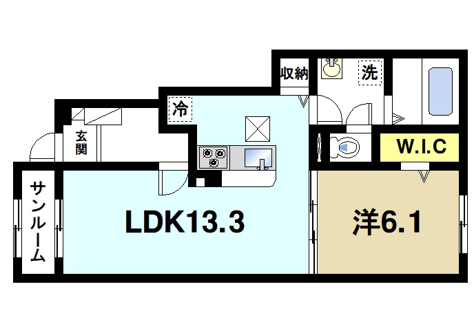 セレノ生駒Ⅱの間取り|使いやすい間取りです