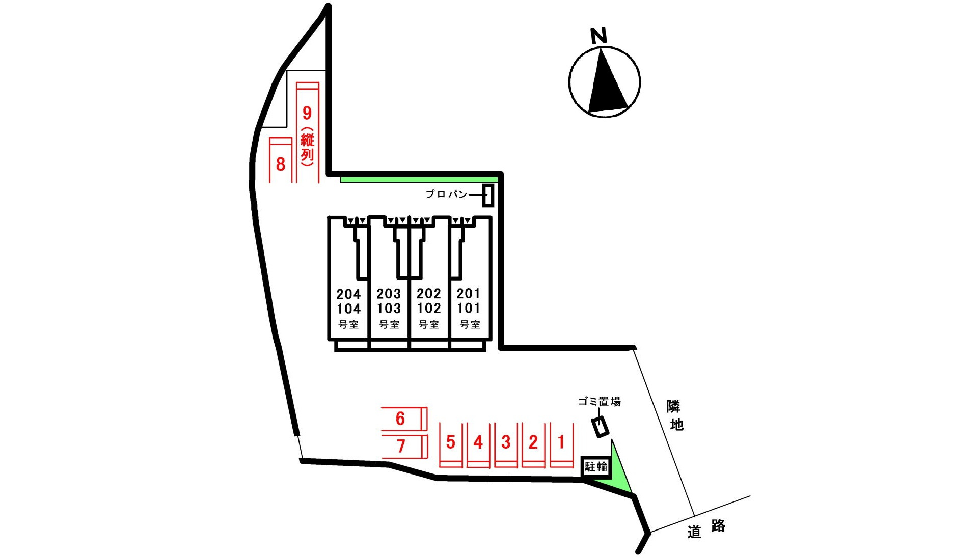 キアラの区画図|駐車場