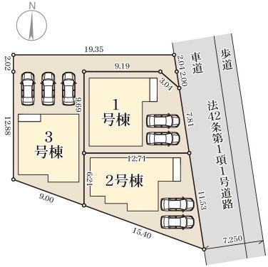 【区画図】 | うるま市高江洲（全3棟） | 区画図♪