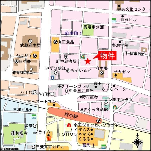 府中市府中町１丁目の賃貸マンションの地図