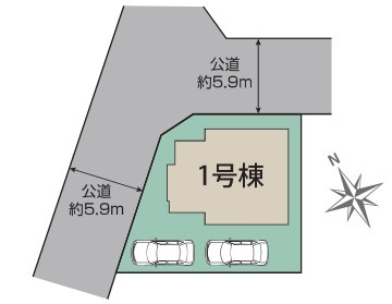 龍ケ崎市姫宮町　新築戸建の区画図|区画図です♪