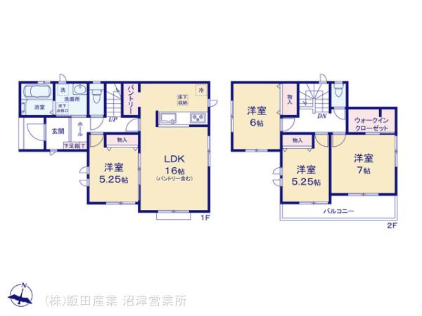 【間取り】 | 三島市徳倉4丁目 新築一戸建て | 効率的かつ暮らしのことをしっかり考えた間取りです

