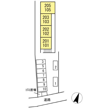 ヨーロピアンシャレーサライ21205の区画図