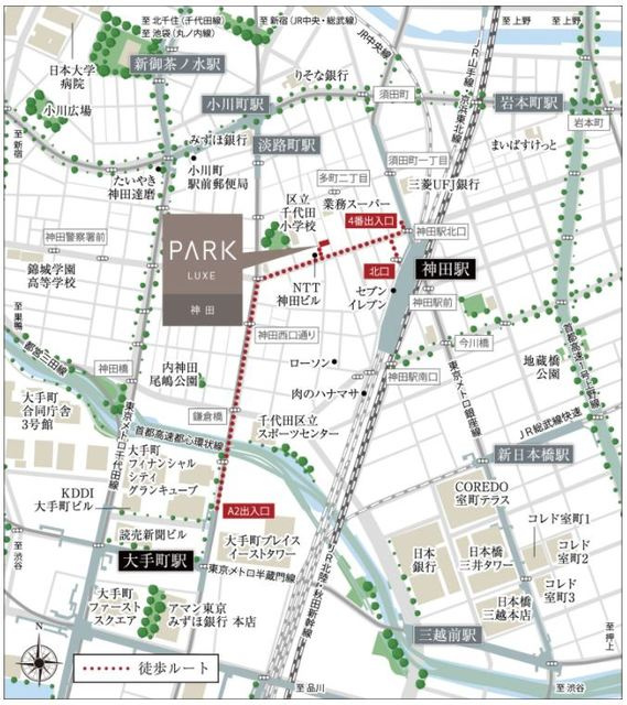 パークリュクス神田の地図