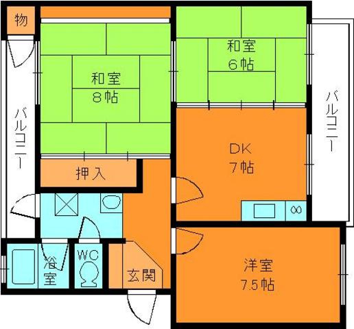 三室山コープタウンの間取り
