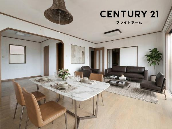 横浜市港北区仲手原２丁目の中古一戸建の居間・リビング|窓からは明るい光が差し込みます！
電気をつけなくても明るいです。
※家具等はＣＧでの参考レイアウトです。