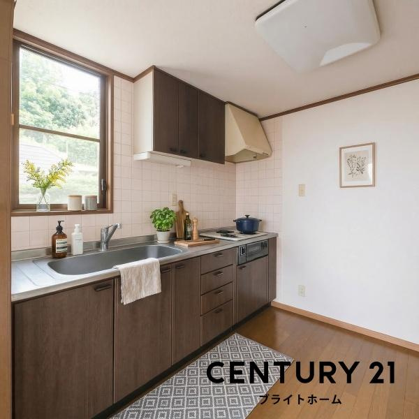 横浜市港北区仲手原２丁目の中古一戸建のキッチン|広々としたキッチンは、
落ち着いて料理が出来ます！
※家具はCGでの参考レイアウトです。