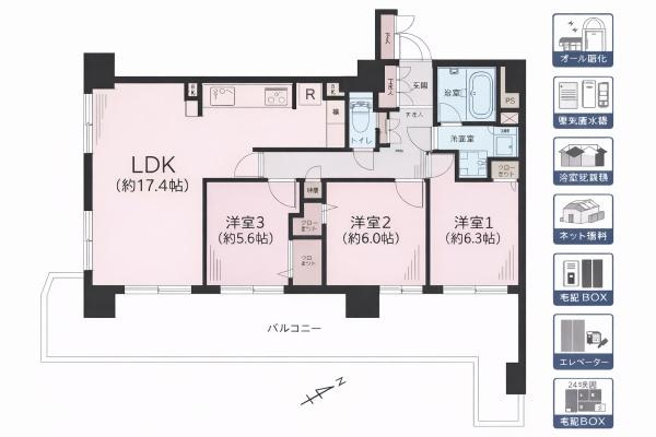 グランシティ横濱保土ケ谷の間取り|各居室収納もあり、使いやすい間取り
お気軽にお問い合わせください。