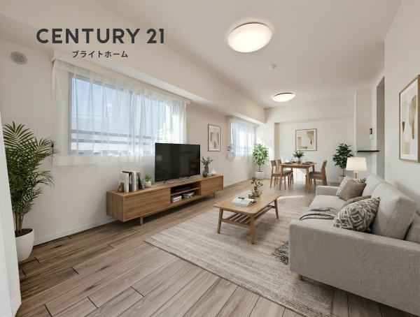 グランシティ横濱保土ケ谷の居間・リビング|家族が自然と集まるリビングは
落ち着きのある空間です♪
※家具はCG加工しています。