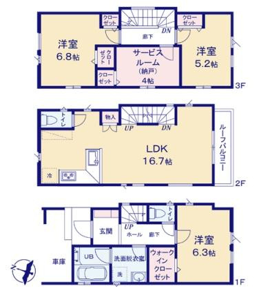 横浜市神奈川区白幡東町の新築一戸建の間取り|各居室収納もあり、使いやすい間取り
お気軽にお問い合わせください。