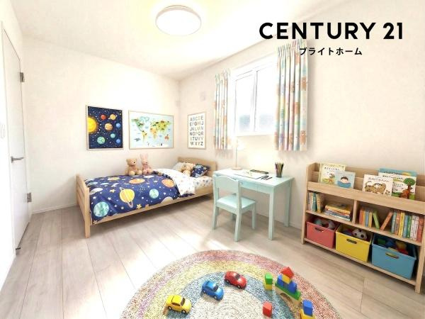 横浜市神奈川区白幡東町の新築一戸建の洋室|本画像はAIがCGで家具作成しており、実際の現地に家具は設置されておりません。また、販売価格に家具等は含まれておりません。