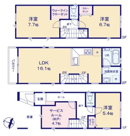 横浜市神奈川区白幡東町の新築一戸建の間取り|各居室収納もあり、使いやすい間取り
お気軽にお問い合わせください。