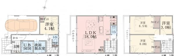 横浜市中区山元町３丁目の新築一戸建の間取り|使い勝手の良い4LDK
お気軽にお問い合わせください。