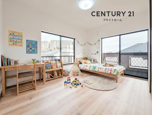 横浜市戸塚区前田町の中古一戸建の洋室|二面採光の明るく、落ち着きのある洋室！
休日はこちらでおくつろぎ下さい♪
※家具等はCGでの参考レイアウトです。