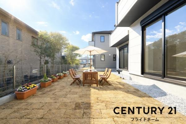 横浜市磯子区洋光台１丁目の新築一戸建の庭|お庭もついています！
家庭菜園や、お子様のプールなど、使い方は様々です！
※CGにてお庭を加工しています。