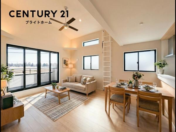 横浜市泉区中田西４丁目の新築一戸建の居間・リビング|自慢したくなるリビング！
形も良く家具の配置にも困りません。
※家具はCGでの参考レイアウトです。