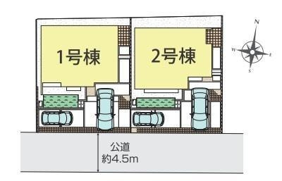 横浜市旭区中沢３丁目の新築一戸建の区画図|限定2棟の販売です！
お気軽にお問合せ下さい！