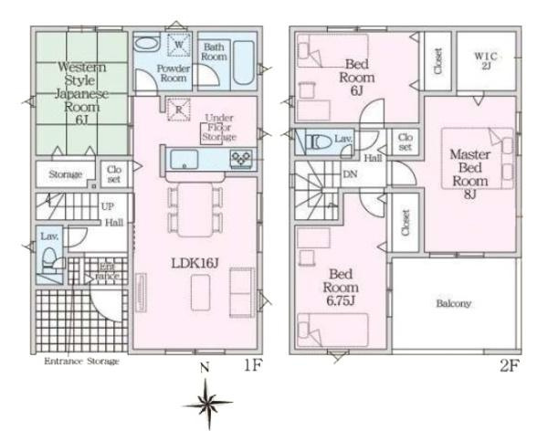 クレイドルガーデン中山町 １号棟 ／新築一戸建の間取り