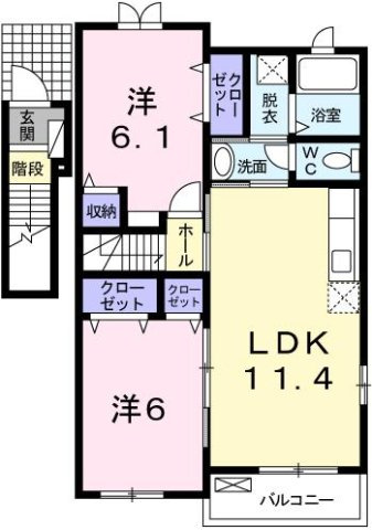 ソレイユ　レヴァーＢの間取り