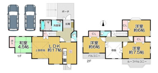 【間取り】 | 川西市清和台東4丁目中古戸建 | ゆったりとした４LDKの間取りでファミリー様におすすめです♪並列駐車２台可能です！！