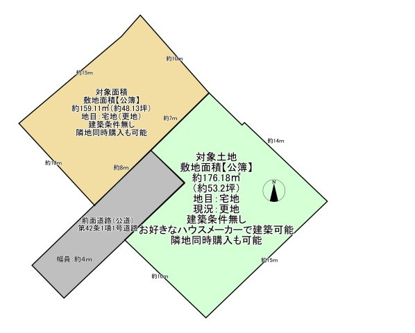 朝倉郡筑前町森山　売り土地の土地図