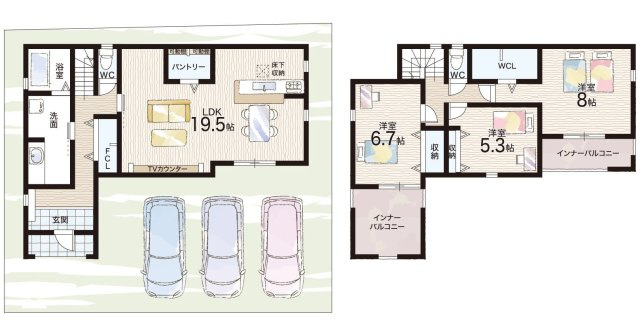 姫路市勝原区山戸　第4期　新築一戸建ての間取り