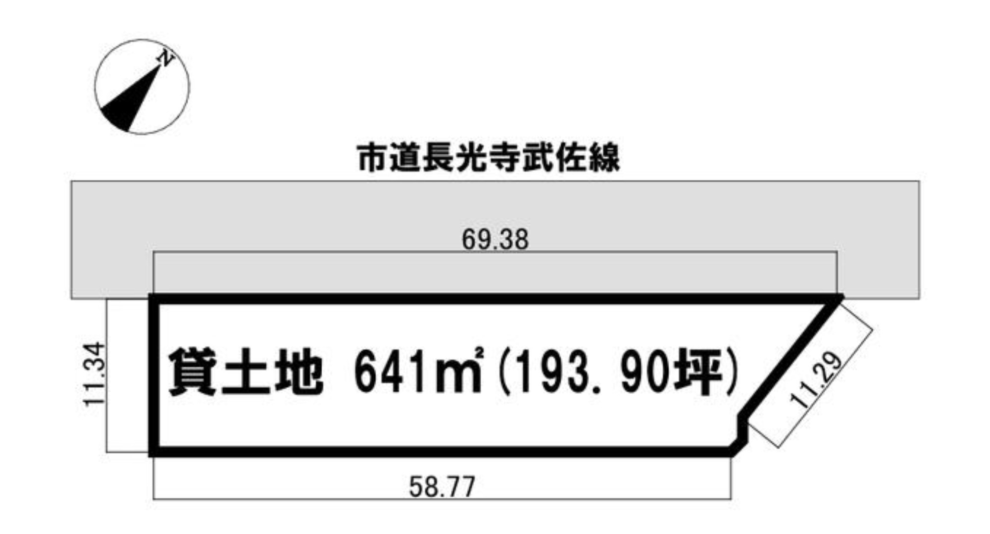 近江八幡市武佐町の事業用地の区画図