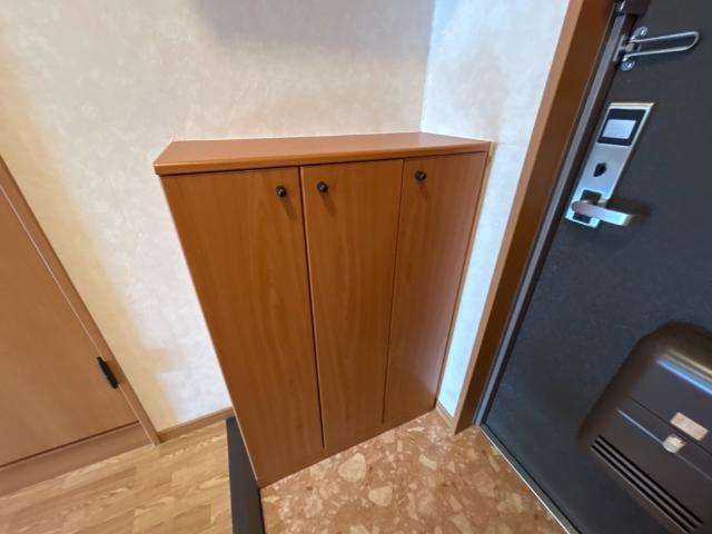 ラベンダー　ハイツの収納|小物も置けるカウンター下駄箱