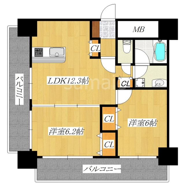 フクロク・レーヴ・マンションの間取り