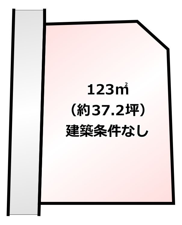 朝倉郡筑前町上高場　売り土地の土地図