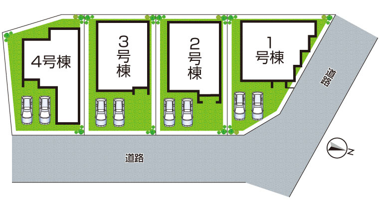 姫路市青山　第7期　新築一戸建ての区画図|全4区画