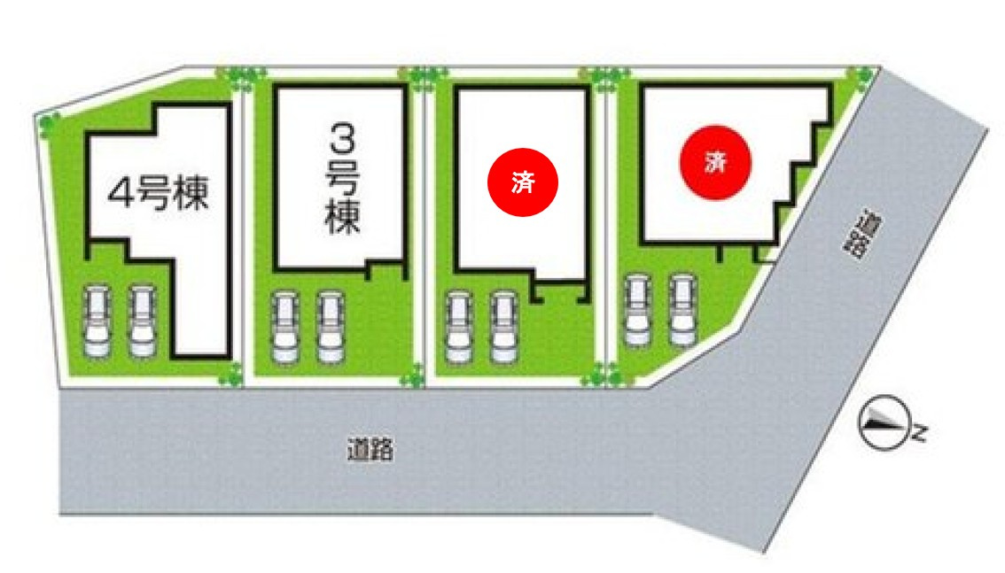 姫路市青山　第7期　新築一戸建ての区画図|全4区画