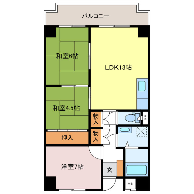 アルコラカーサ佃町Ⅱの間取り