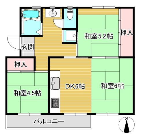 【間取り】 | 金剛第3住宅２２４棟　２階