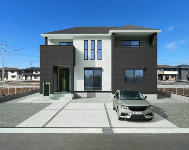 小山市中久喜　新築戸建23の外観パース