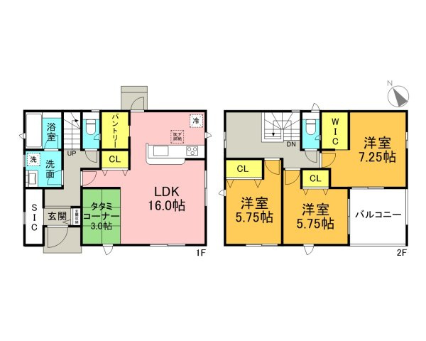 碧南市汐田町第1　新築住宅＜1号棟＞の間取り|3LDK＋パントリー＋WIC