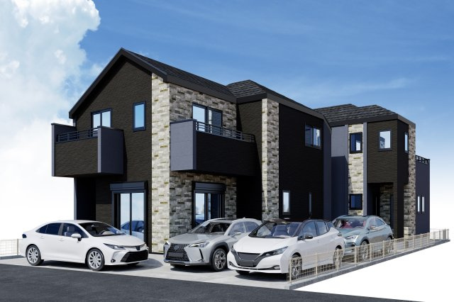 東村山市青葉町　新築2棟の外観パース|イメージパース