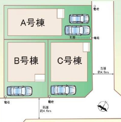 相模原市南区相模台６丁目　新築3棟の区画図