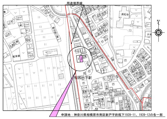相模原市南区新戸第15　新築全2棟の地図