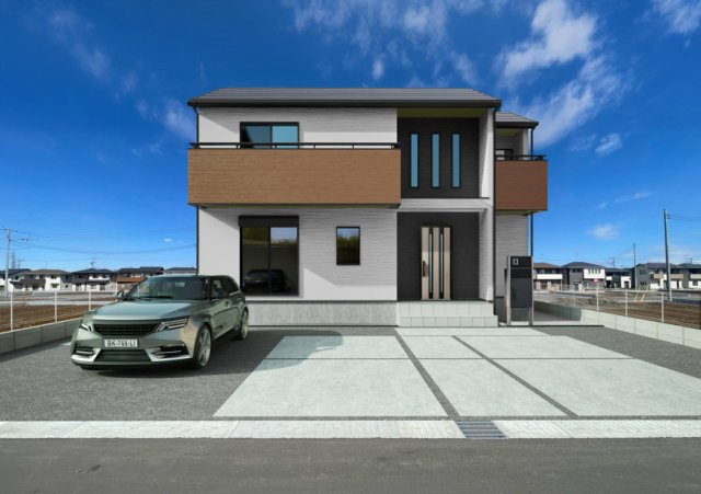 小山市中久喜　新築戸建24の外観パース