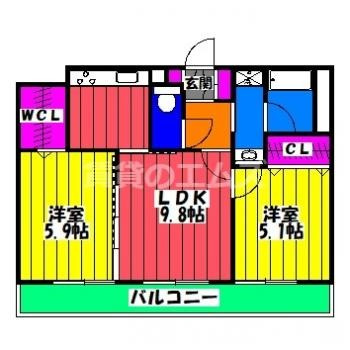 【間取り】 | Ｑｕｉｎｔｅｔ　Ｍｉｎａｍｉ　Ｆｕｋｕｏｋａ | Ｑｕｉｎｔｅｔ　Ｍｉｎａｍｉ　Ｆｕｋｕｏｋａの間取り